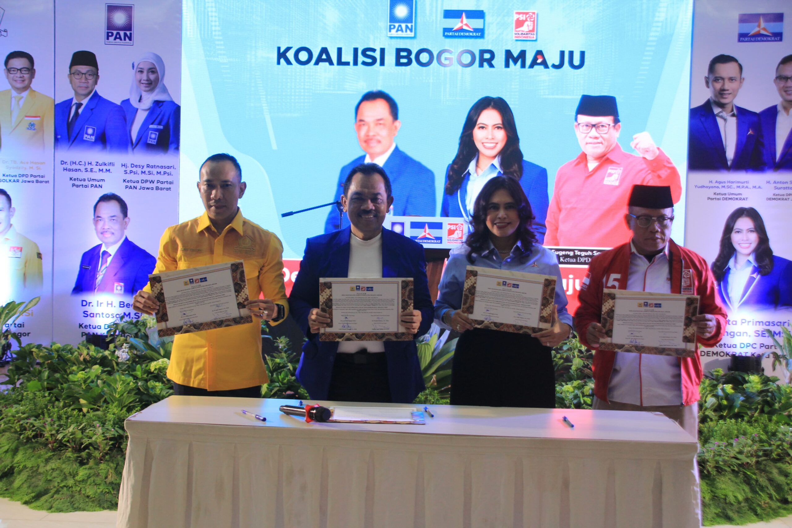 Partai Golkar, PAN, Demokrat dan PSi bentuk koalisi Bogor Maju di Onih Hotel pada Rabu 26 Juni 2024 sore.