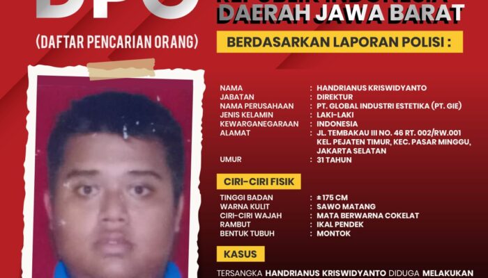 Diduga Lakukan Penipuan dan Penggelapan, Polresta Tetapkan Direktur PT GIE Handrianus Kriswidyanto jadi DPO