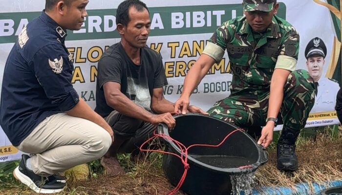 Kodim 0621 dan Desa Babakan Bantu Petani Ikan Lele, Perdana Tebar 200 Ribu Ikan Lele