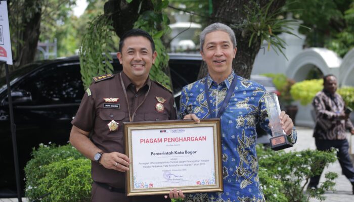 Pemkot Bogor Raih Peringkat Pertama Pencegahan Korupsi dari KPK RI